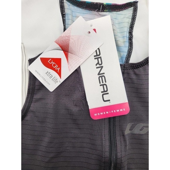 Louis Garneau Women's Pro Carbon Sleeveless‎ Triathlon Top Large Black/ Tropical - Picture 3 of 8